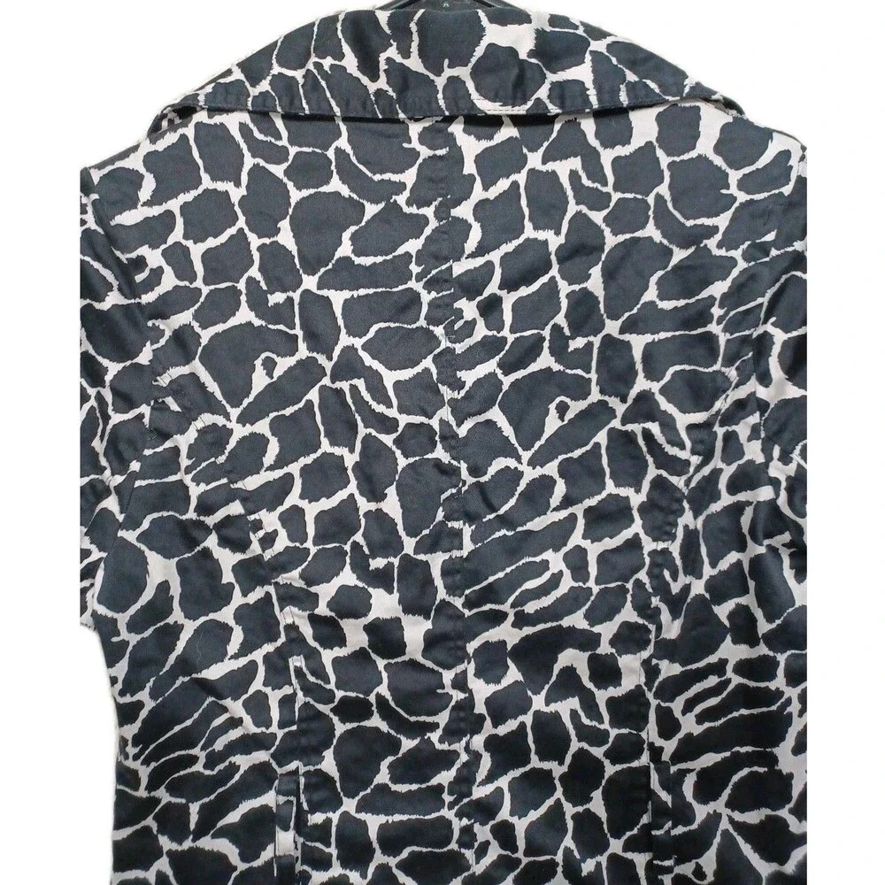 Luii Anthropologie Womens S Giraffe Print Coat Jacket Black White Animal Mod Sma - Picture 5 of 5